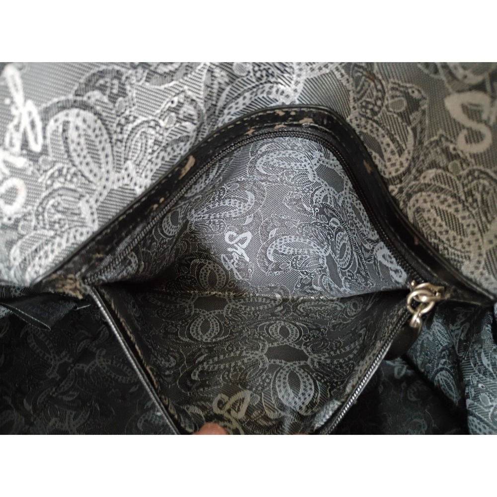SHARIF Vintage Black Leather Satchel w/ Braided Strap - Picture 10 of 11